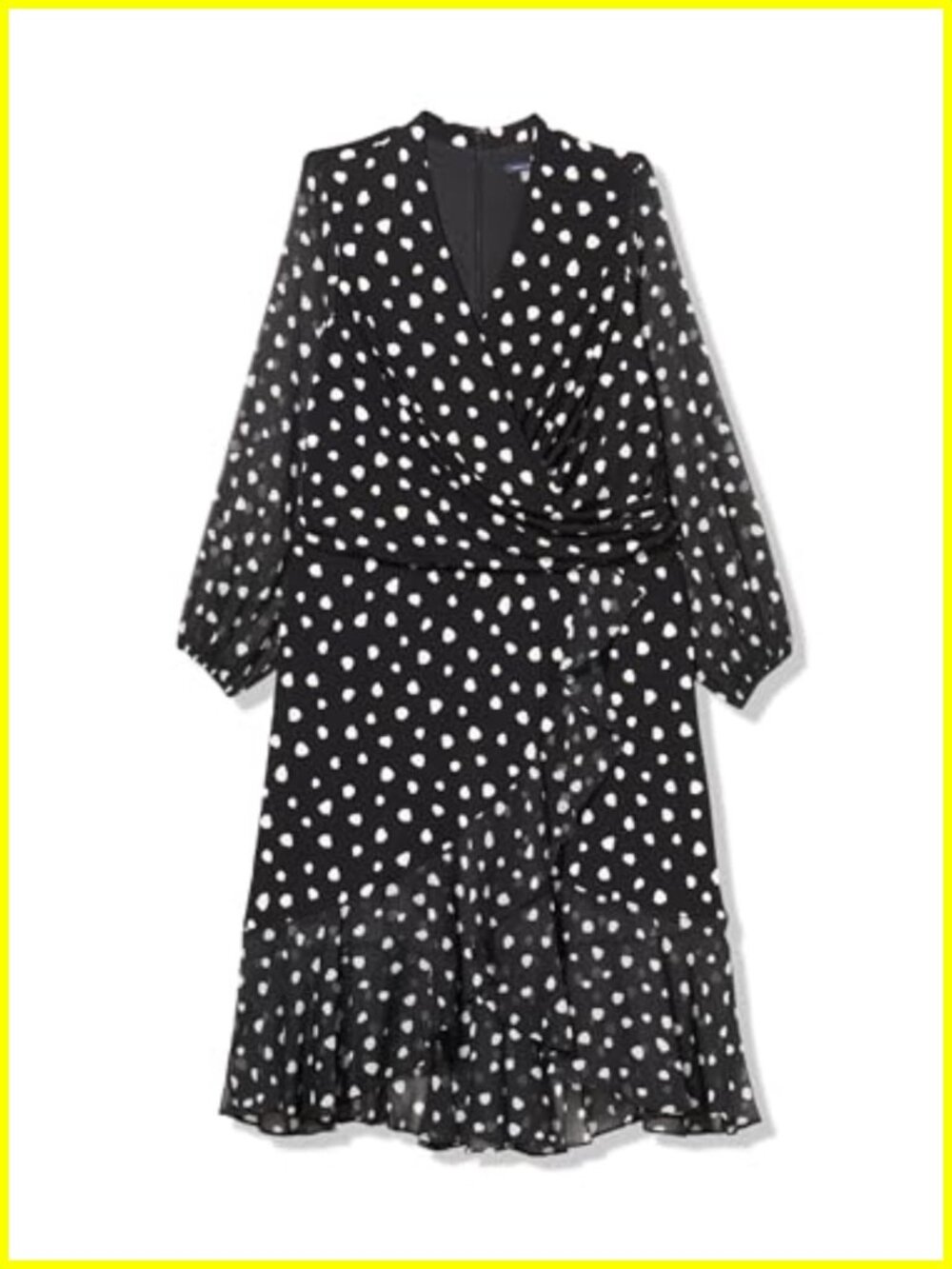 Tommy Hilfiger Midi Surplice Neck Dress with Chiffon Sleeves